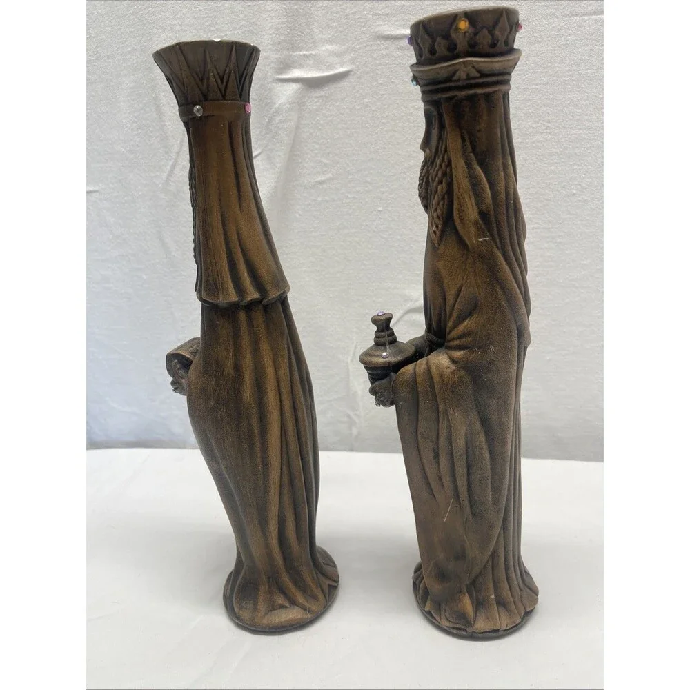 Mid Century Three Kings Wise Men Ceramic Figurines Christmas Nativity 1977